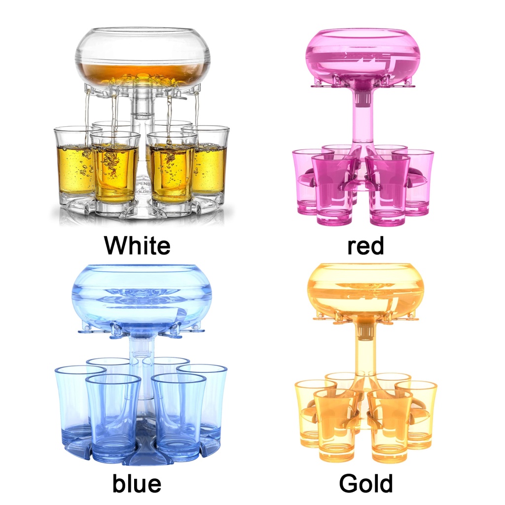 Bộ Giá Đỡ Cốc Thủy Tinh Trọng Lượng Nhẹ 6 Shot Thiết Kế Mới Bằng Acrylic Bền Dễ Lau Chùi