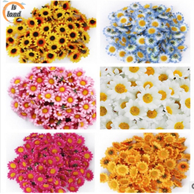 Set 100 Hoa Cúc Giả 4cm Trang Trí Đa Dụng Chất Lượng Cao