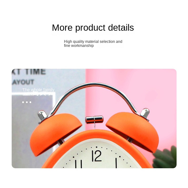 Đồng Hồ Báo Thức Vòng Kim Loại 10cm Không Gây Tiếng Ồn Dùng Cho Học Sinh