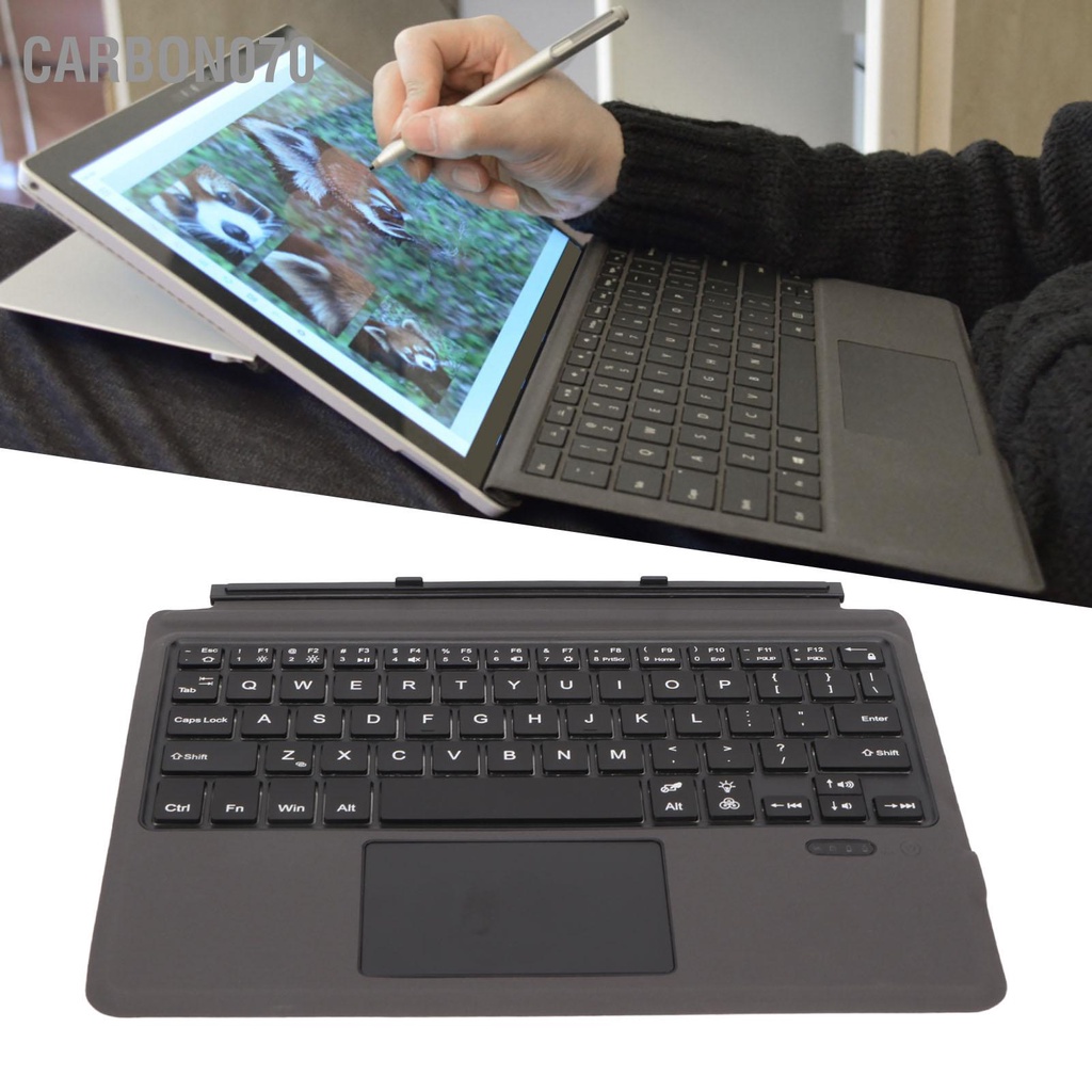 Bàn Phím Không Dây Bluetooth Siêu Mỏng Đèn Nền 7 Màu Di Động Cho Surface Go 3, Go 2, Go