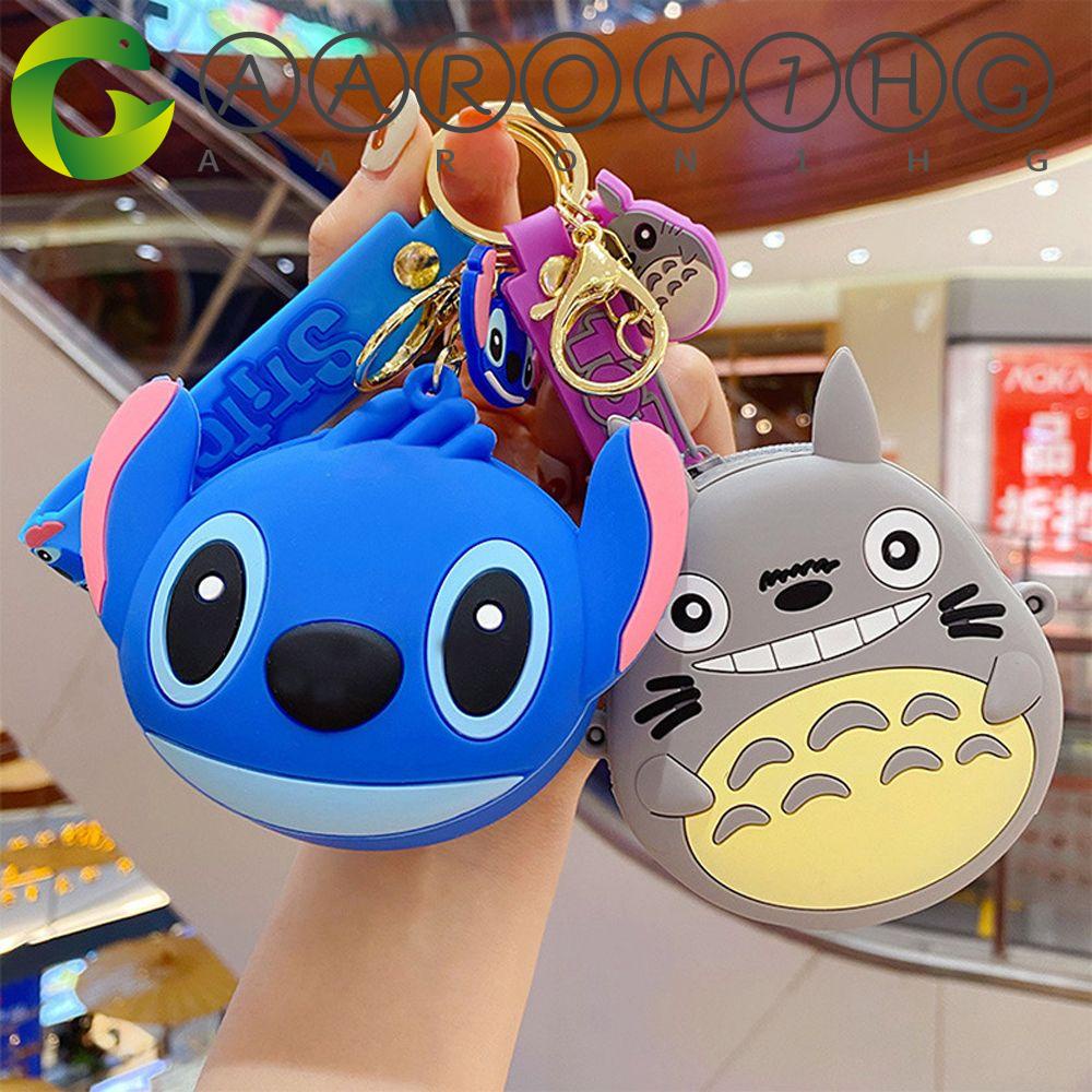 Aron1hg Ví Silicon Mini Hình Mickey Stitch Crayon Shin-Chan Doraemon Totoro Đựng Tiền Xu Chìa Khóa Xe Hơi Làm Quà Tặng