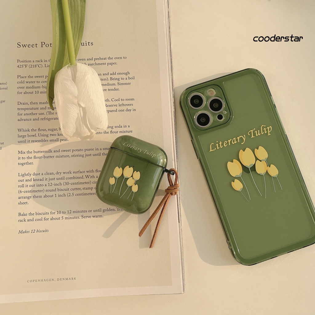 Vỏ Bảo Vệ Hộp Đựng Tai Nghe Airpods 1 / 2 / 3 Bằng TPU Mềm Trong Suốt Chống Sốc Chống Rơi Hình Hoa Tulip