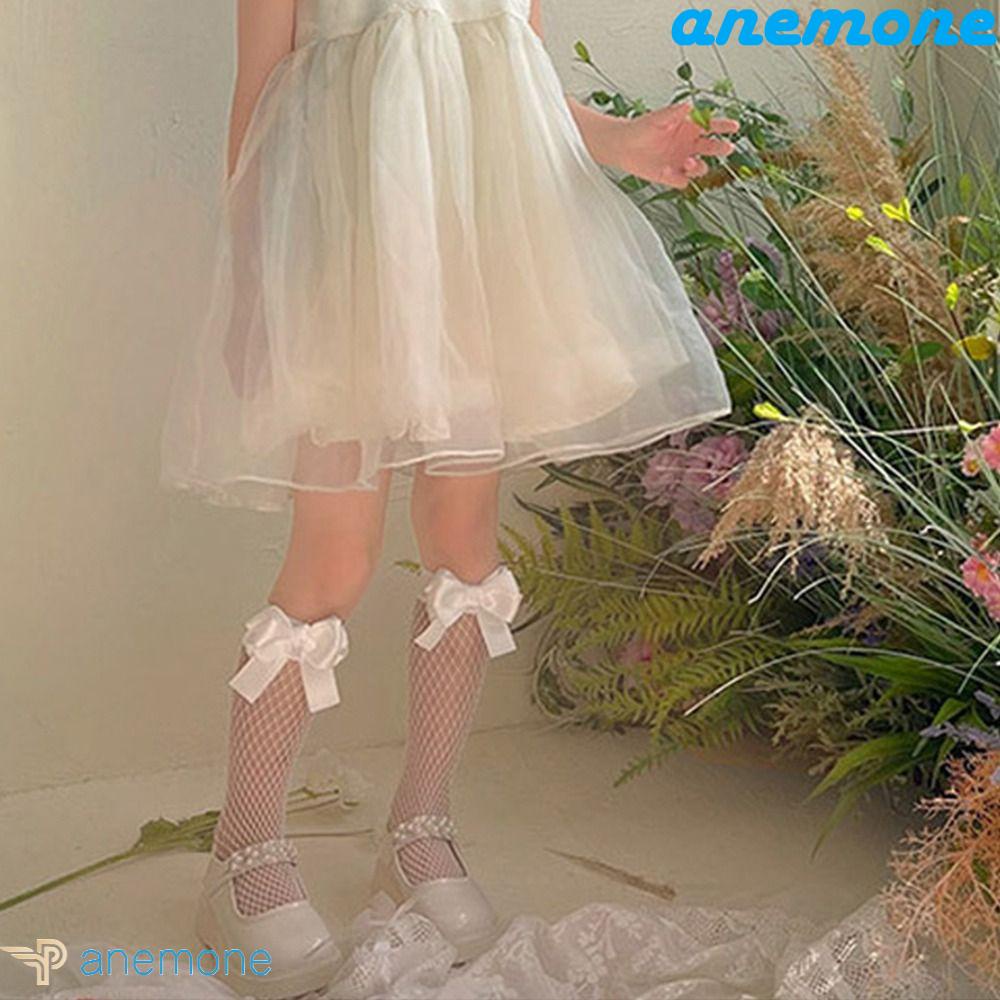 Vớ Cao Ngang Bắp Chân Màu Trơn Thắt Nơ Phong Cách Lolita Dễ Thương Thoải Mái Cho Nữ