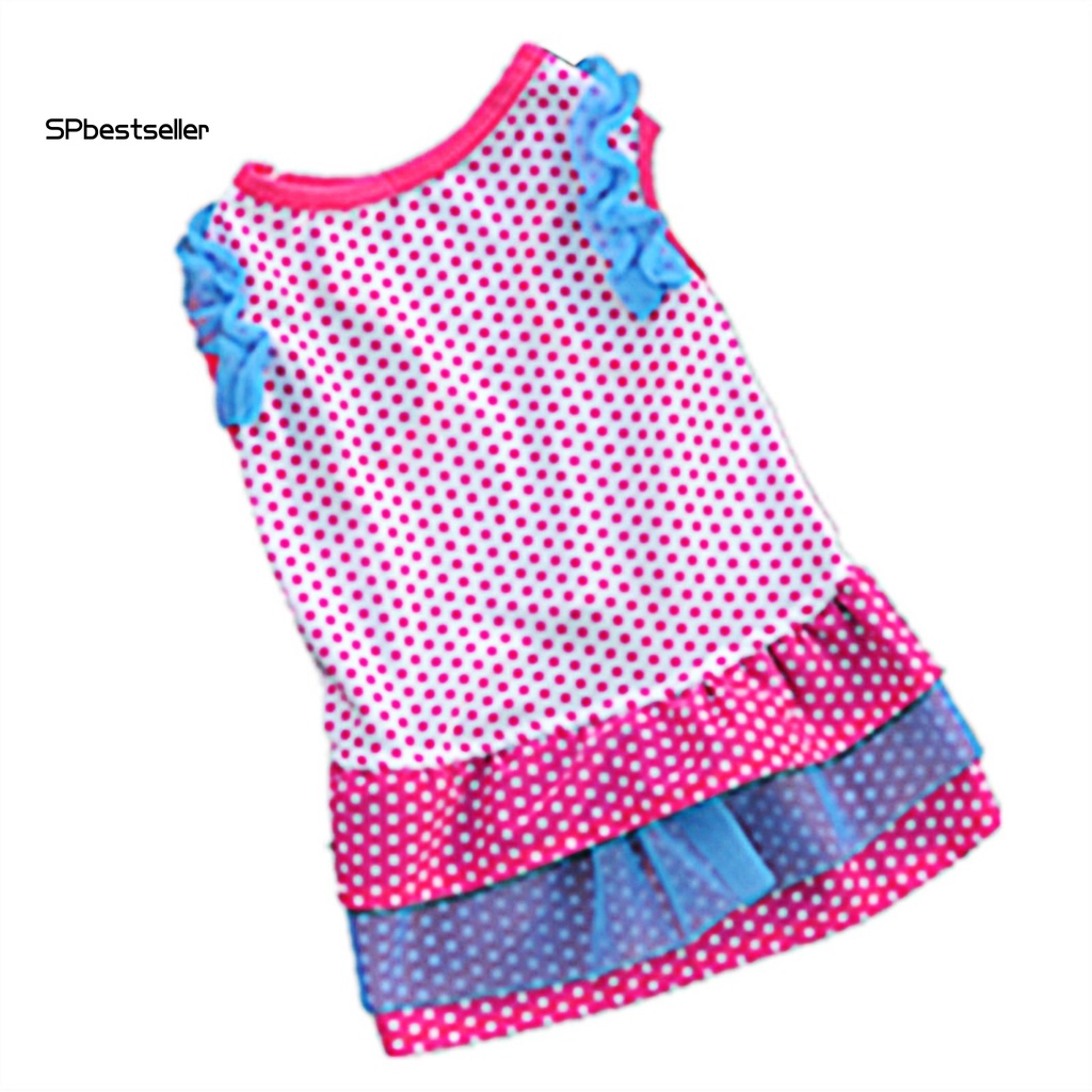 Đầm Sát Nách Thấm Hút Mồ Hôi Họa Tiết Chấm Bi Cho Cún Cưng