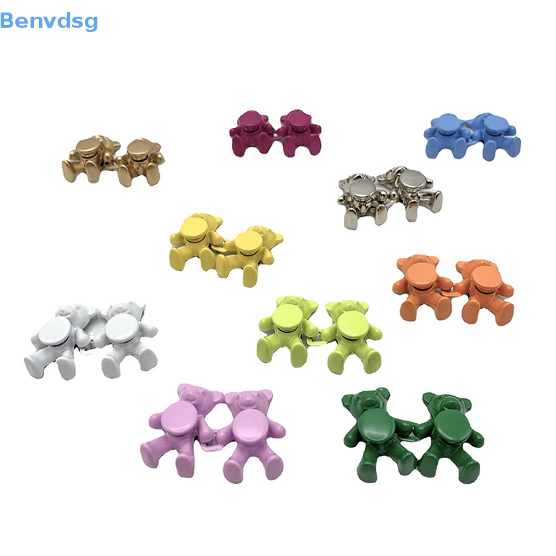 Benvdsg > Set 2 Nút Kim Loại Hình Gấu May Quần Jean Có Thể Tháo Rời Không Cần Nút Phù Hợp Với Eo