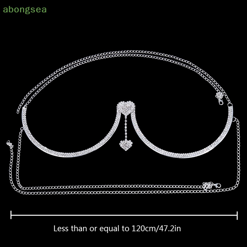 Abongsea Dây Xích Đeo Áo Ngực Đính Đá Hình Trái Tim Gợi Cảm Hỗ Trợ Ngực Cho Nữ Đi Tiệc Bikini