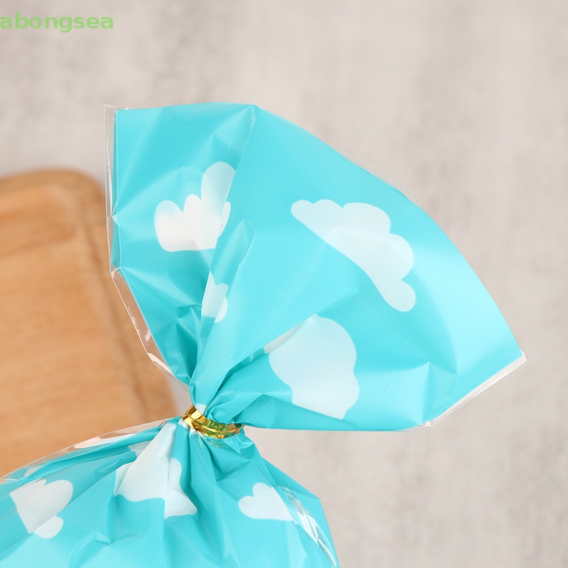 Set 50 Túi Đựng Bánh Quy Họa Tiết Bầu Trời Xanh Trắng