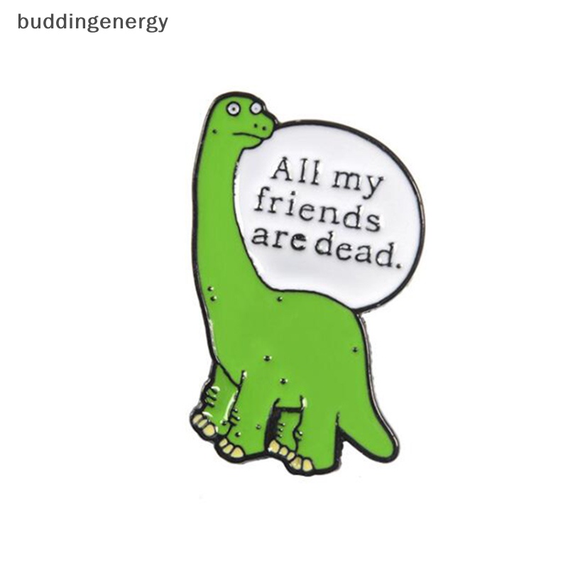 {BUDDI} Trâm Cài Áo Kim Loại Tráng Men Hình Khủng Long Xanh Lá Hoạt Hình Dễ {buddingenergy}