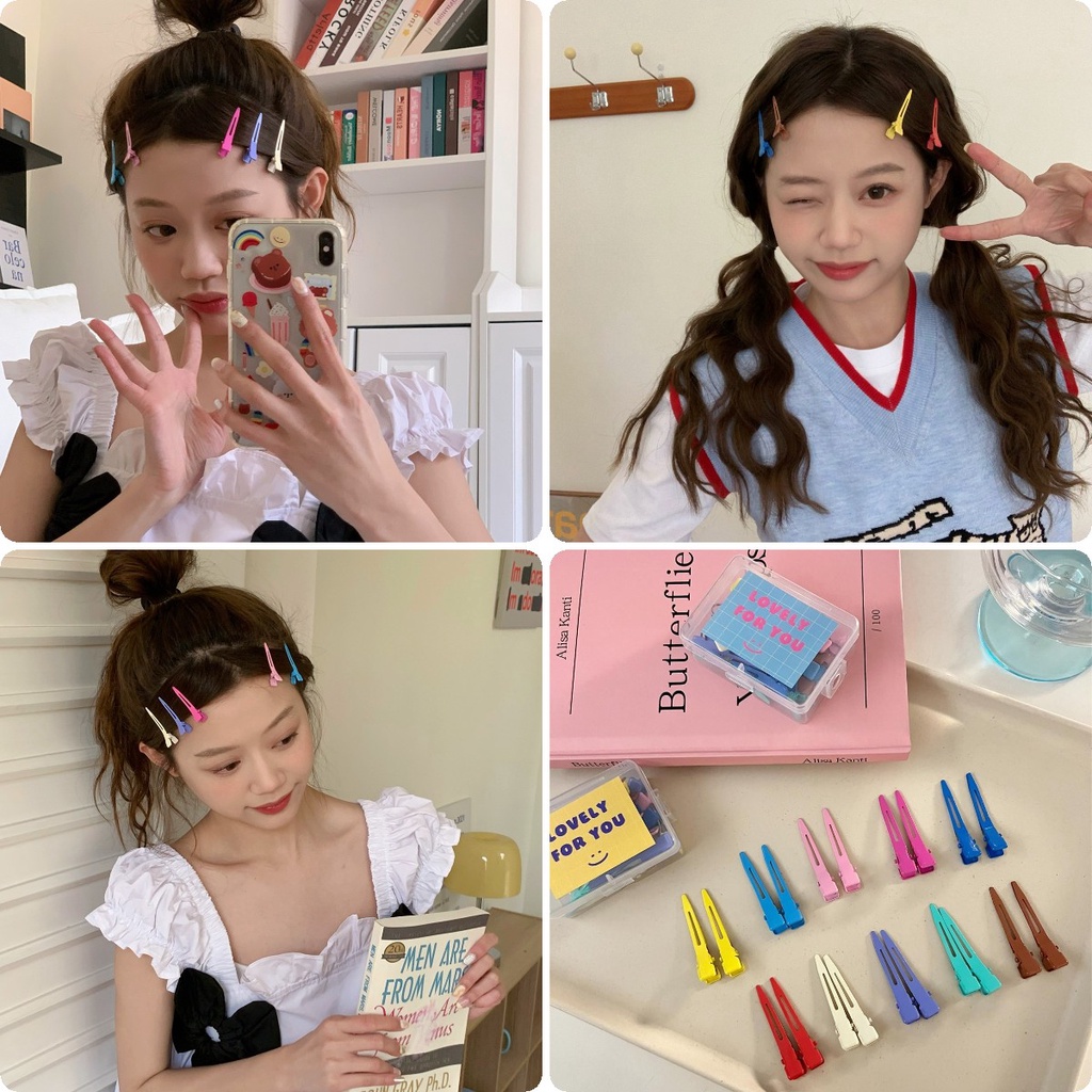 Hộp 20 Kẹp Tóc Màu Kẹo Phong Cách Ins Mới Cho Nữ