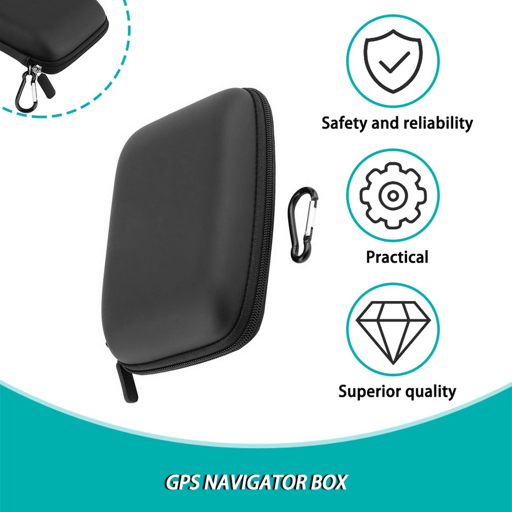 Protable Shock Resistant Carrying Cover Box Bag Protective Case Accessories  Black For 6 Inch Satellite Navigator [Q/1]
