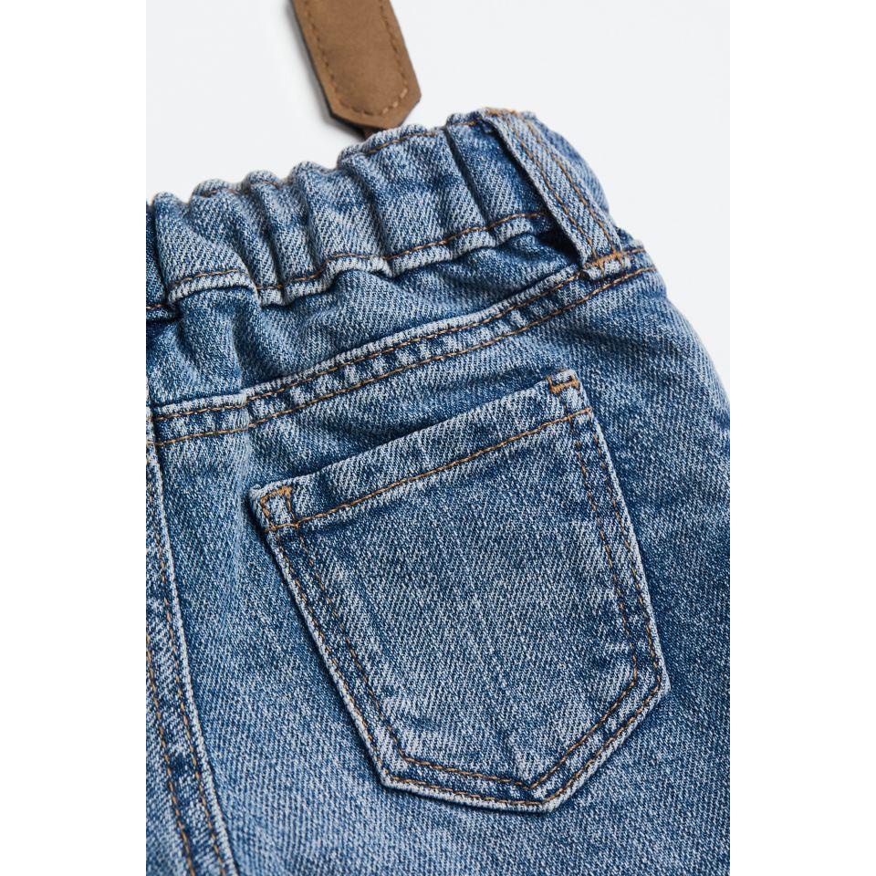 Bộ sơ mi và quần jean đai đeo HM US 6-9m đến 2-3y