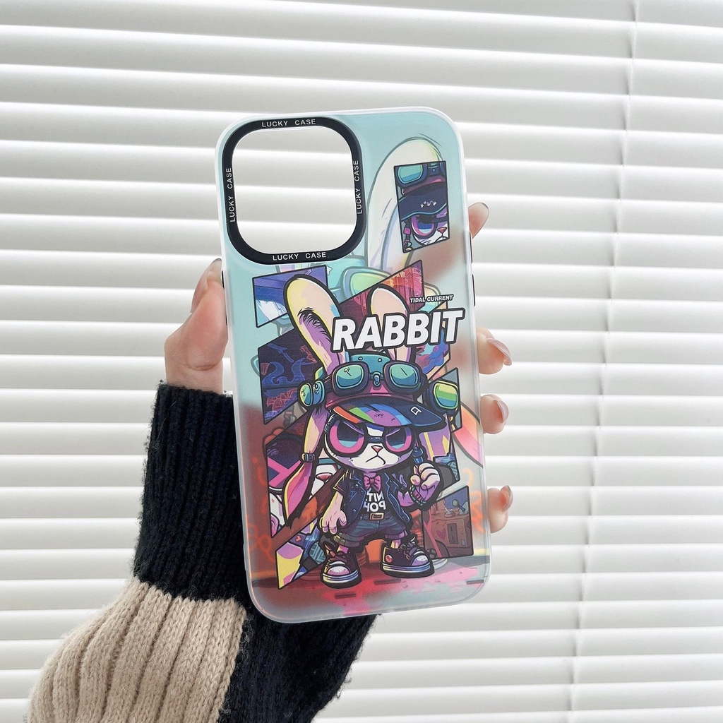 Ốp Điện Thoại TPU Dẻo Trong Suốt Họa Tiết Chú Thỏ Thời Trang Cho iPhone 14 13 12 11 PRO MAX