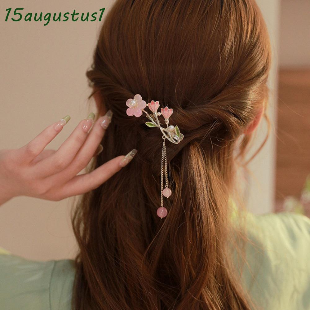 Trâm Cài Tóc Dáng Dài Phối Tua Rua Kiểu Hán Phục Cổ Điển Dễ Thương Cho Bạn Gái