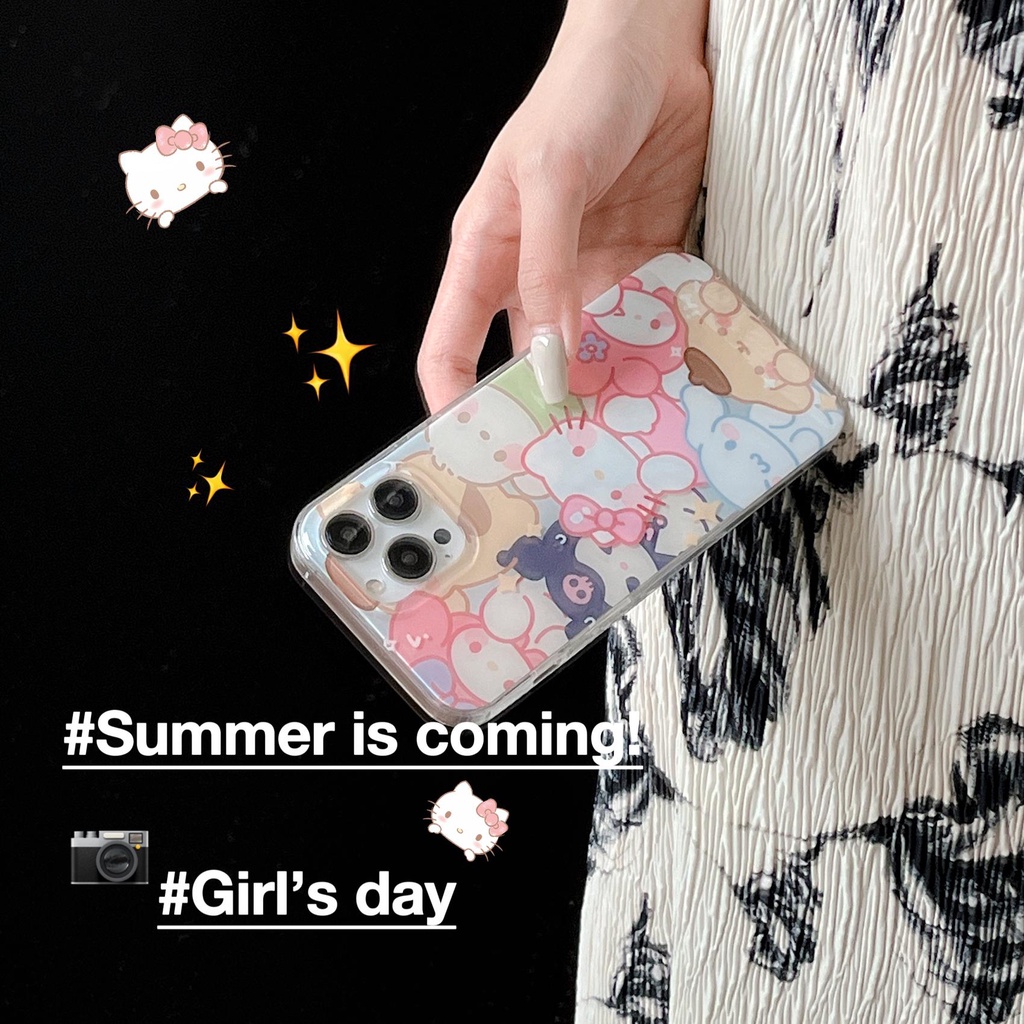 Ốp Điện Thoại Imd Mềm Trong Suốt In Hình Sanrio Hoạt Hình Dễ Thương Cho iPhone 14 13 12 11 Pro Max