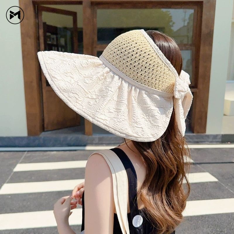 Hàng Mới Về Mũ Lưỡi Trai Hở Chóp Chống Nắng Xếp Ly Keo Màu Có Thể Điều Chỉnh Được Mẫu 2023 Cho Nữ