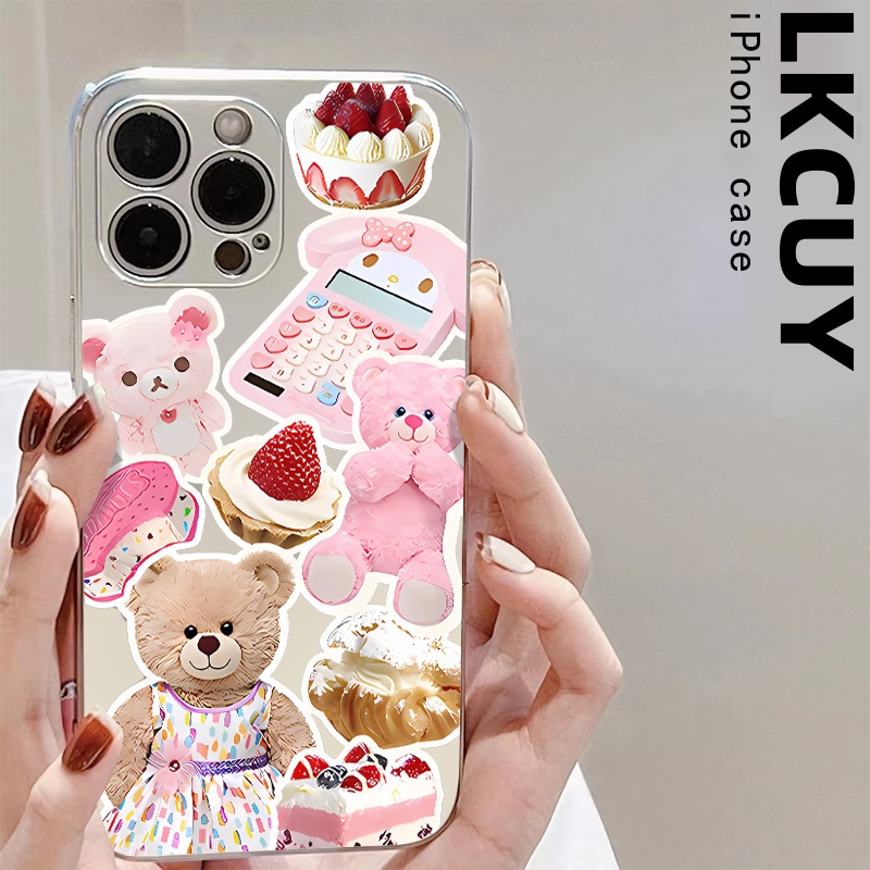 Ốp Điện Thoại Silicon TPU Mềm Mạ Điện Hình Gấu Chống Sốc Cho IPhone 14 13 12 11 Pro XS Max XR X 8 + 7 6S Plus