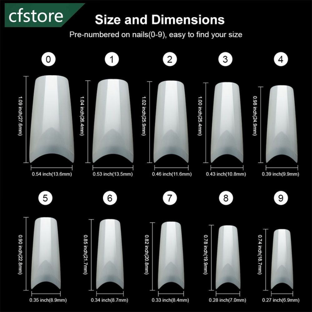 Bộ 500 Móng Tay Giả Cong Tự Nhiên Không Để Lại Dấu Vết E5F2
