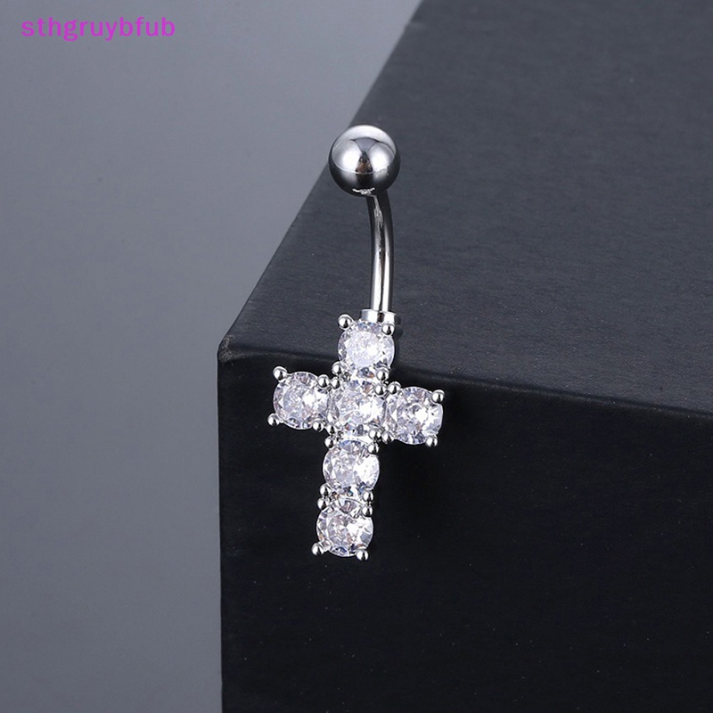 Khuyên Rốn Hình Thánh Giá Đính Đá Zircon Thời Trang