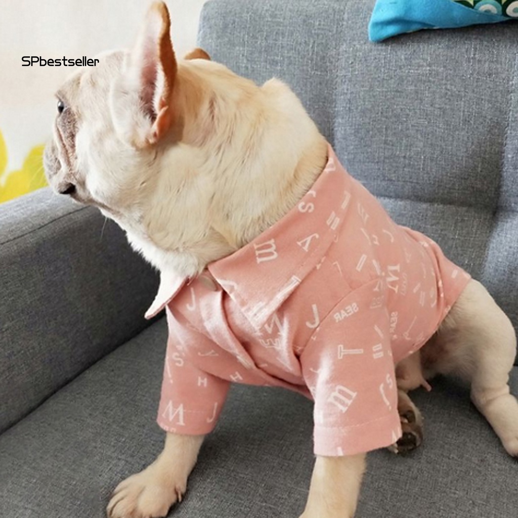 Áo Thun Mini Phối Nút Thoáng Khí Thoải Mái Thời Trang Mùa Hè Cho Cún Cưng