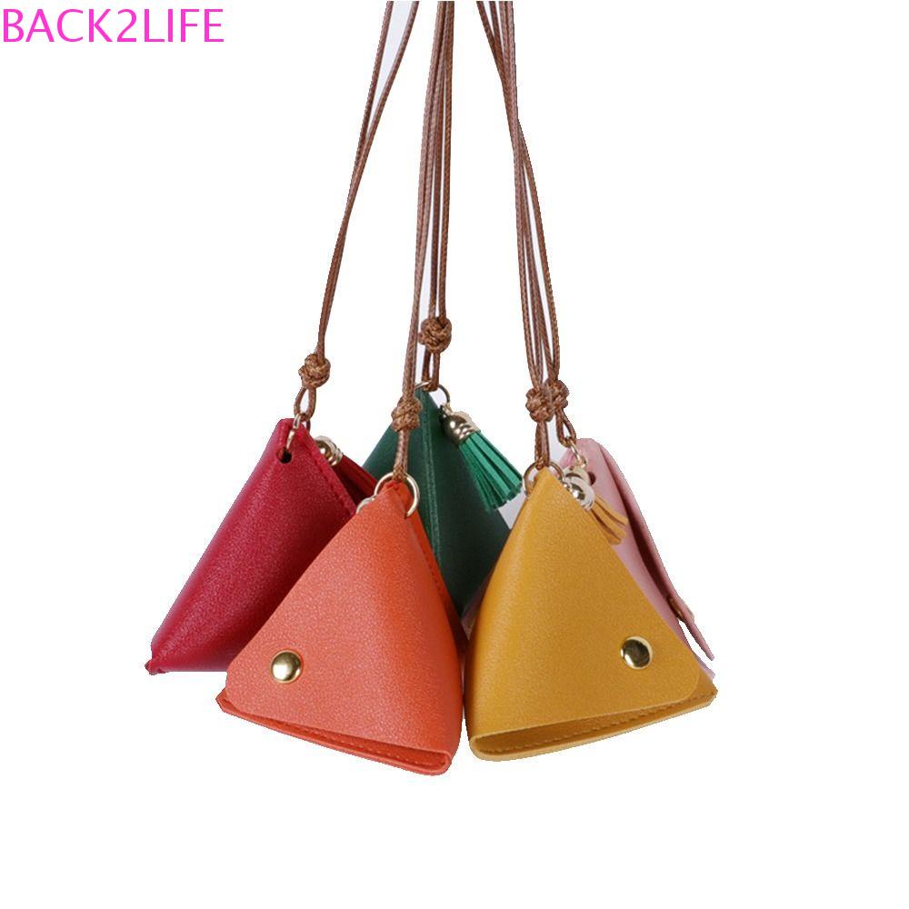 Túi Đựng Tiền Xu / Dây Cáp Dữ Liệu Hình Tam Giác Bằng PU 2Lip