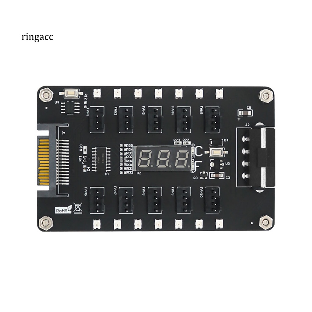 Bộ Chia Cổng Quạt Có Đèn LED Hiển Thị Nhiệt Độ 3 / 4Pin PWM Tiện Dụng