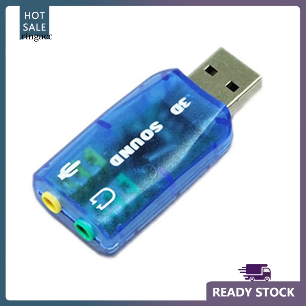 Giắc Chuyển Đổi 5.1 Kênh USB Sang Giắc Cắm 3.5mm Cho PC 3D Thẻ