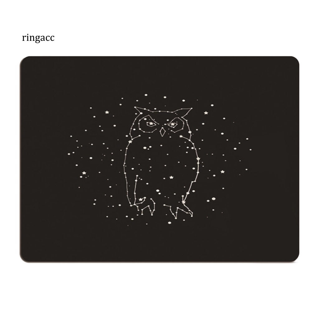 Rga Tấm Lót Chuột Siêu Mỏng Chống Trượt Bề Mặt Mịn Vẽ Màu Nước Hình Cú Mèo Dành Cho Game Thủ