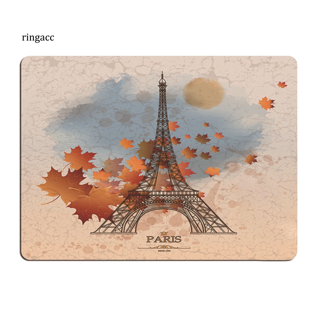 Tấm Lót Chuột RGA Mềm Mại Thoải Mái Có Đệm Cổ Tay Hình Tháp Eiffel Dành Cho Laptop