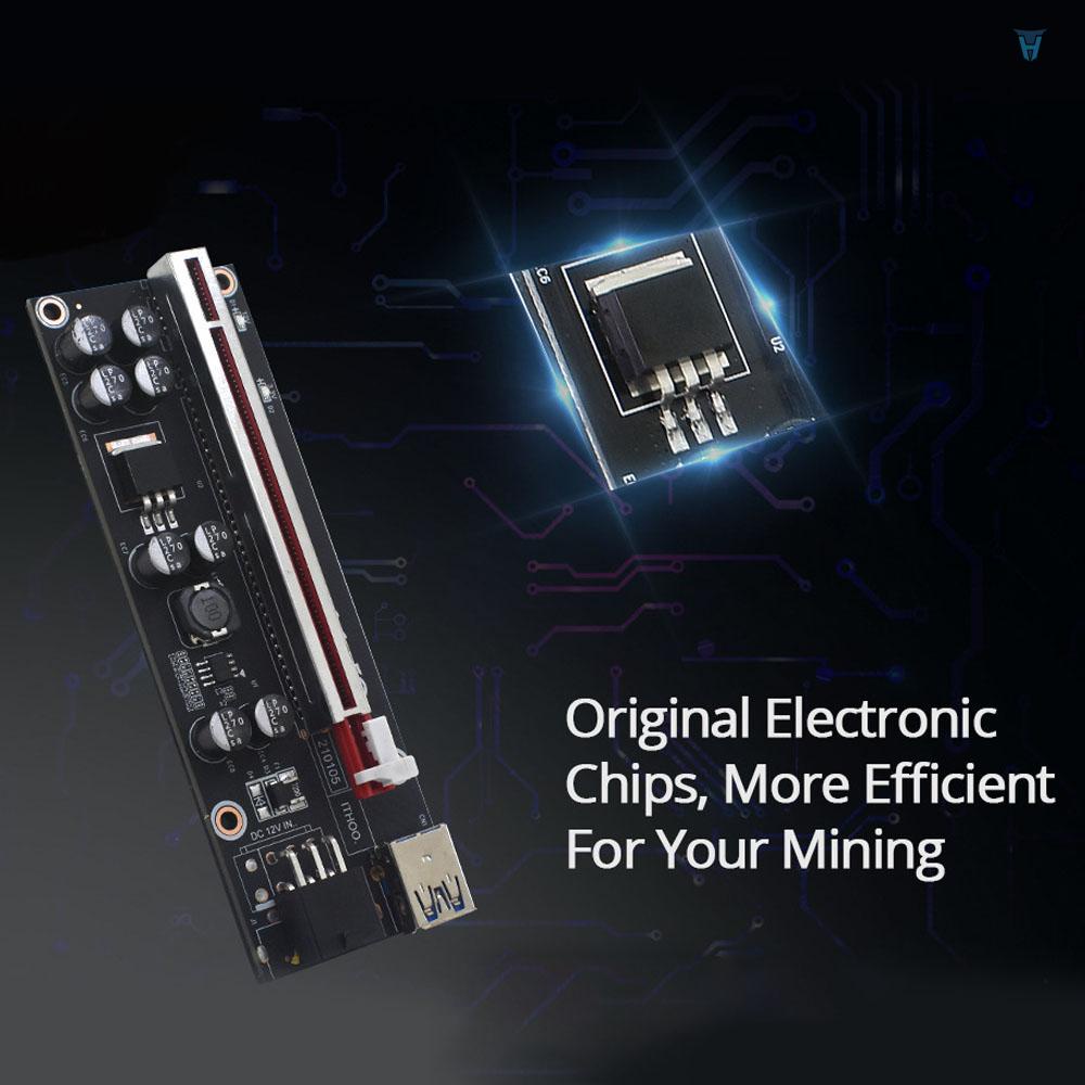 Card Mở Rộng PCI-E 009SPLUS 1X-16X Kèm 8 Tụ Điện Trơn 6pin