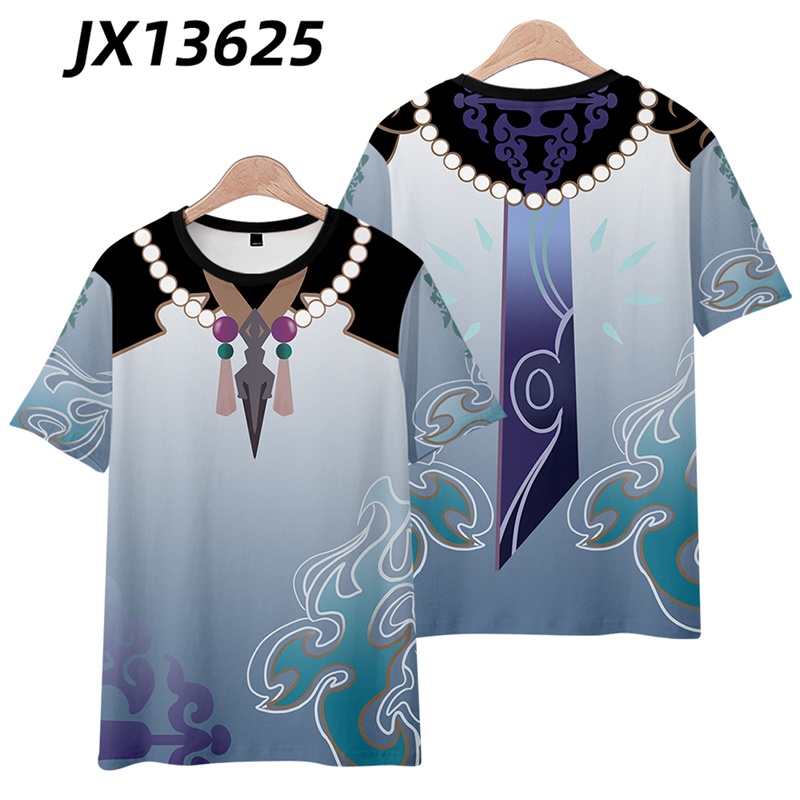 Áo Thun Tay Ngắn In Hình Nhân Vật Ellen Genshin Impact Anime 3D Thời Trang Cho Trẻ Em Và Người Lớn