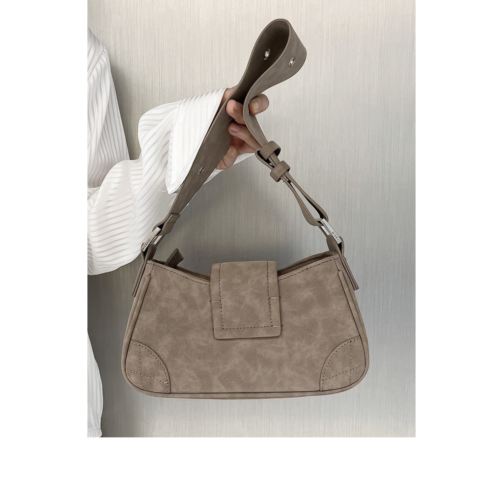 Túi Xách Đeo Vai / Kẹp Nách Chất Liệu Da Lộn 2K Phong Cách Retro Dành Cho Nữ