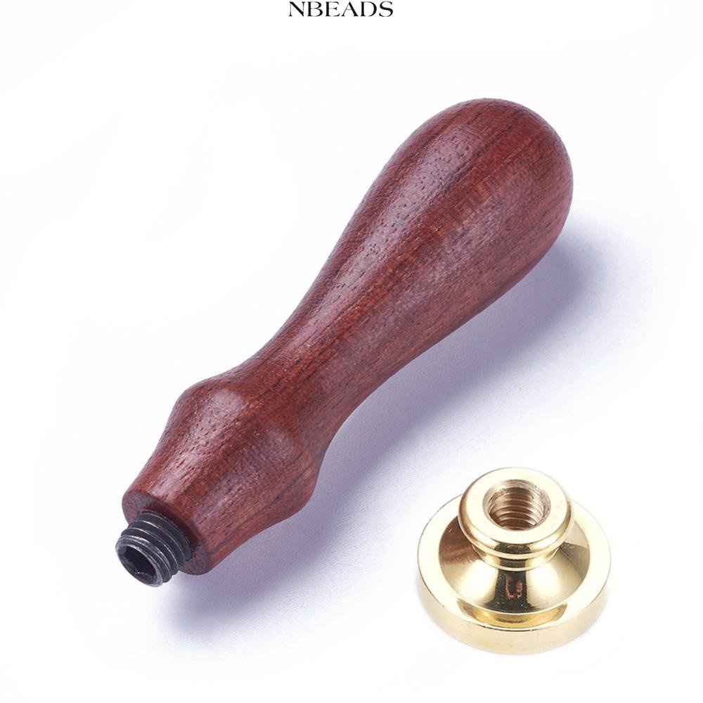 1 Bộ Con Dấu Sáp Niêm Phong Bì Thư Hình Chuồn Chuồn Đầu Vuông 25mm Bằng Đồng Thau Tự Nhiên Tay Cầm Gỗ
