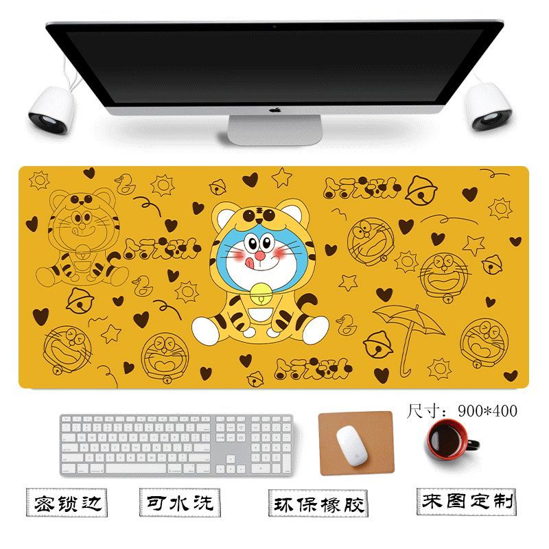 Tấm Lót Chuột Máy Tính 700x300x3mm Chống Trượt In Hình Doraemon Dễ Thương