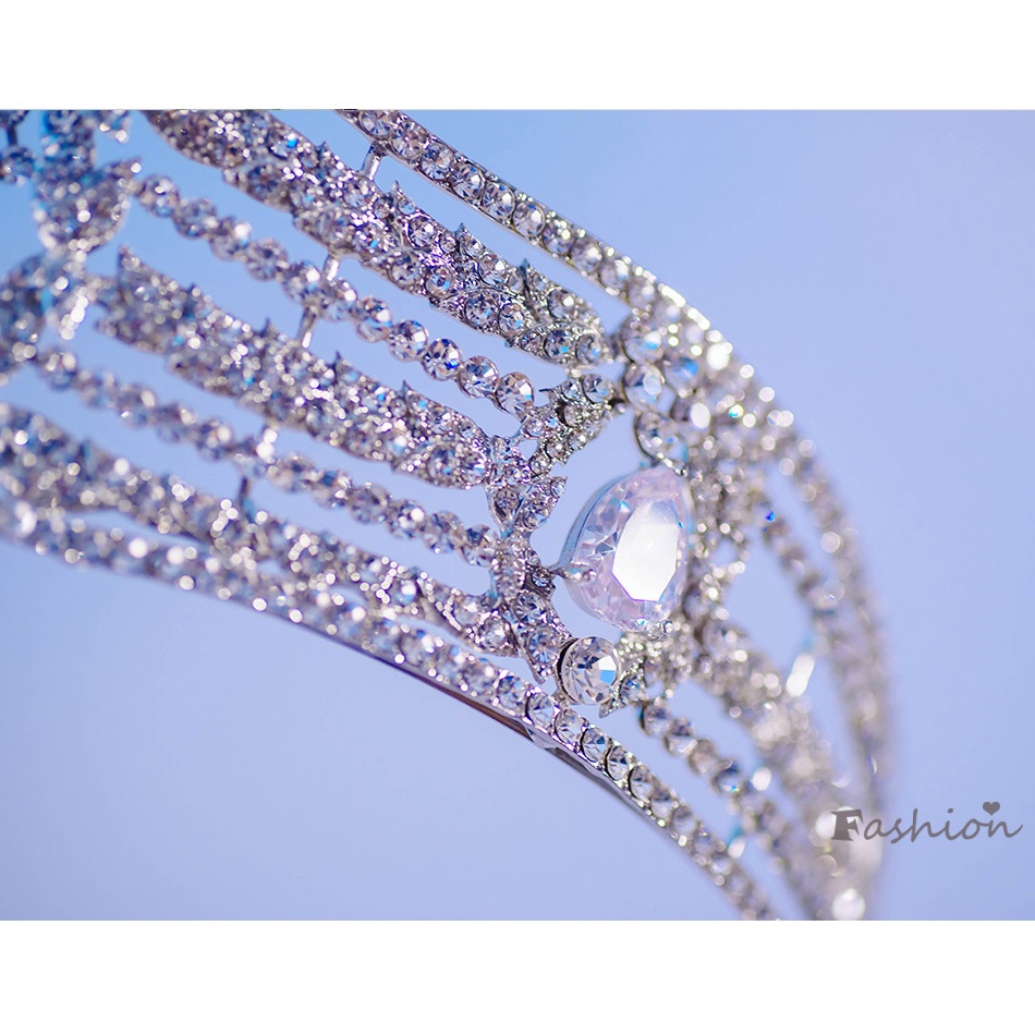 Vương Miện Đính Đá Zircon Toàn Diện Cho Cô Dâu