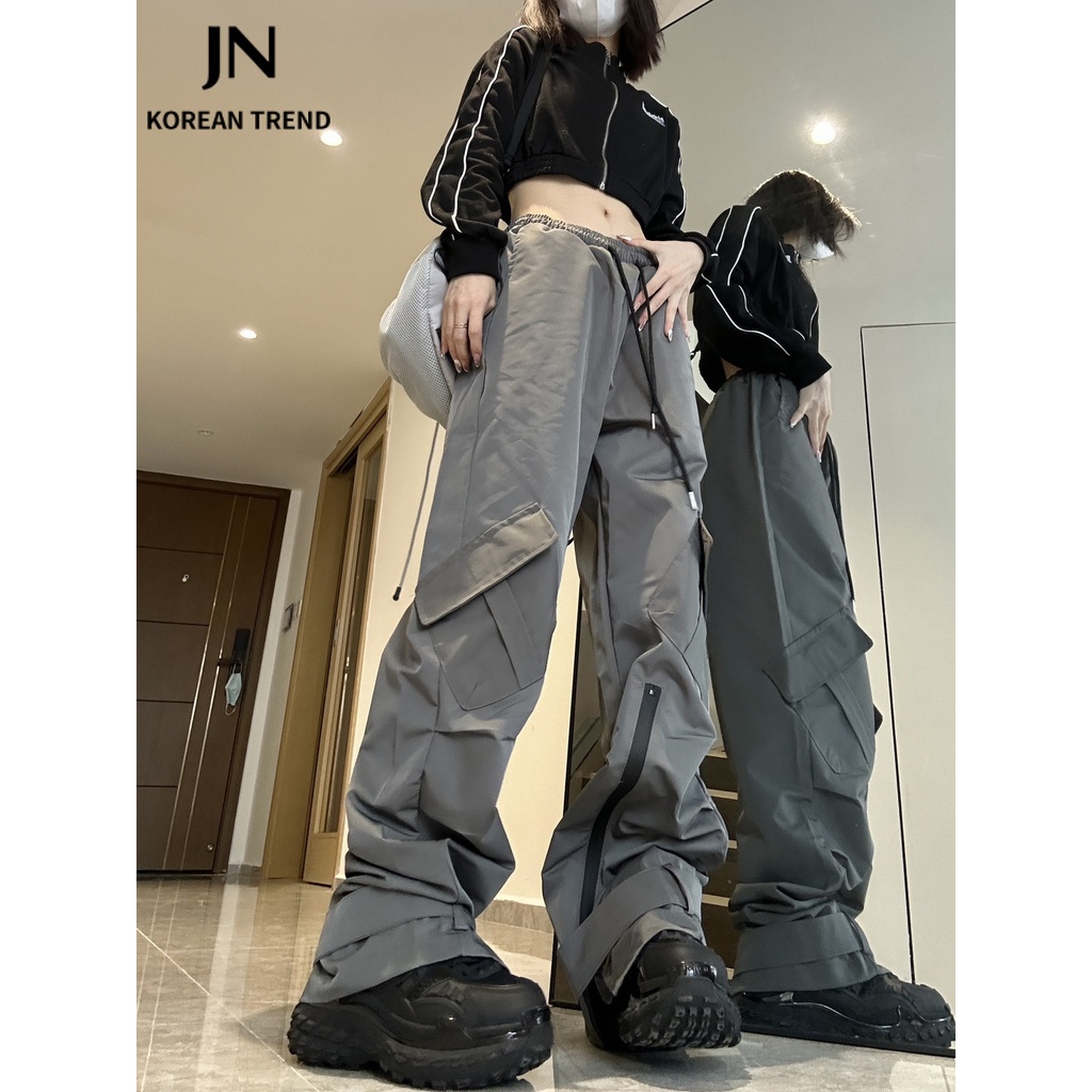JN Studio quần ống rộng hot trend quần ống rộng cạp thấp y2k 2023 NEW Hàn Quốc Comfortable Chic High quality A20M03V 36Z230909