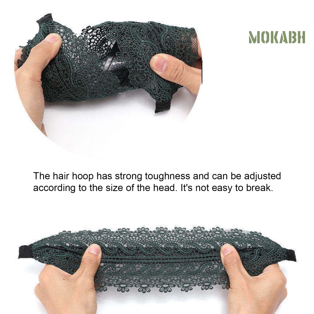 Băng Đô Cài Tóc Chống Trượt Phối Ren Thêu Họa Tiết Phong Cách Cổ Điển Thời Trang Cho Nữ