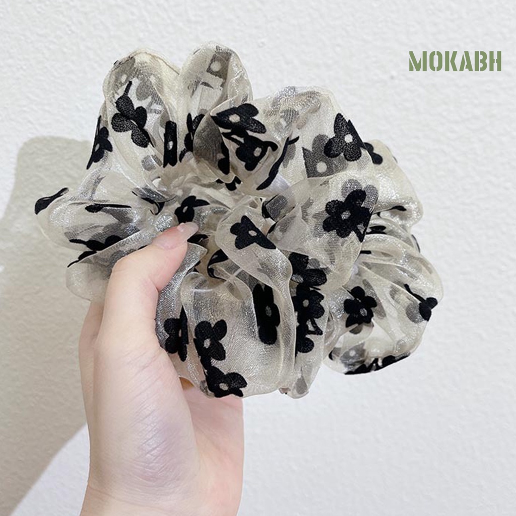 Dây Cột Tóc Co Giãn Chống Trượt Đính Hoa Xinh Xắn Cho Nữ