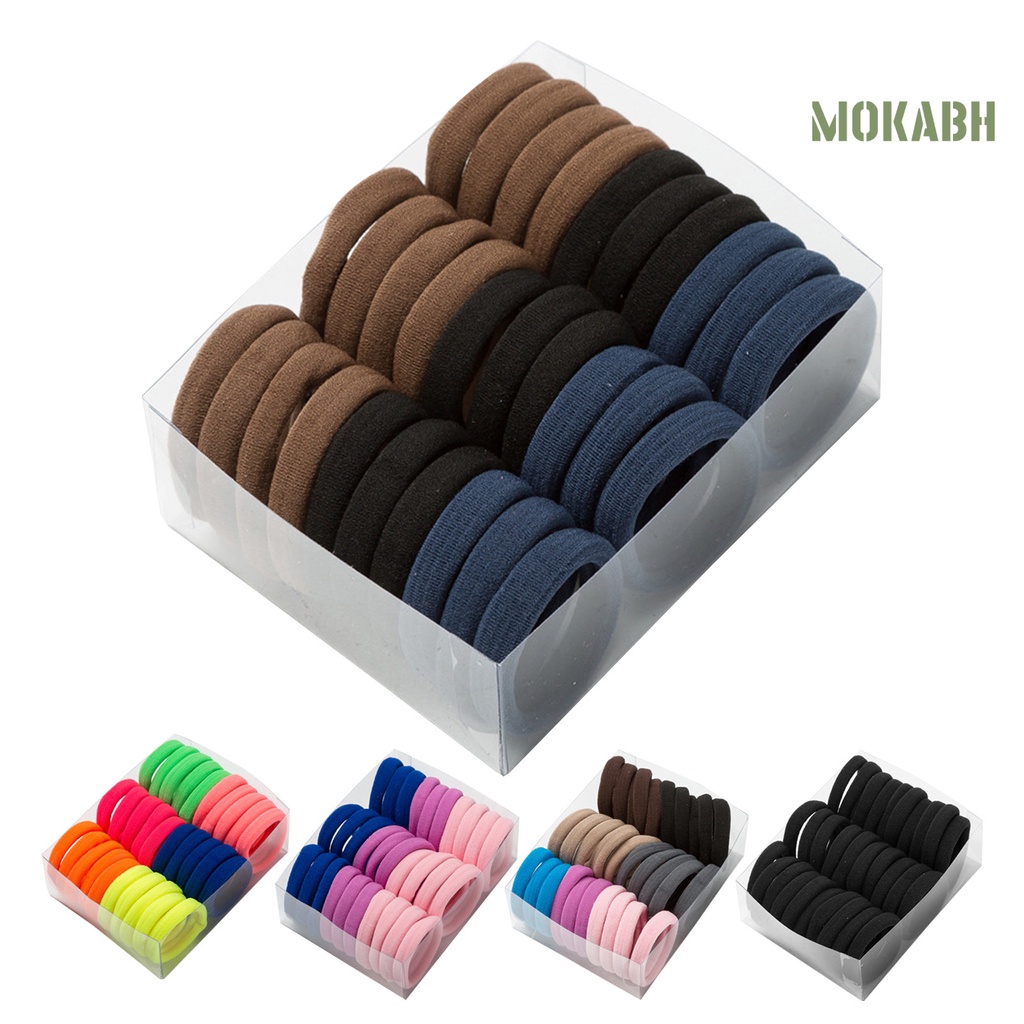 Set 30 Dây Cột Tóc Co Giãn Chống Rơi Kiểu Dáng Đơn Giản