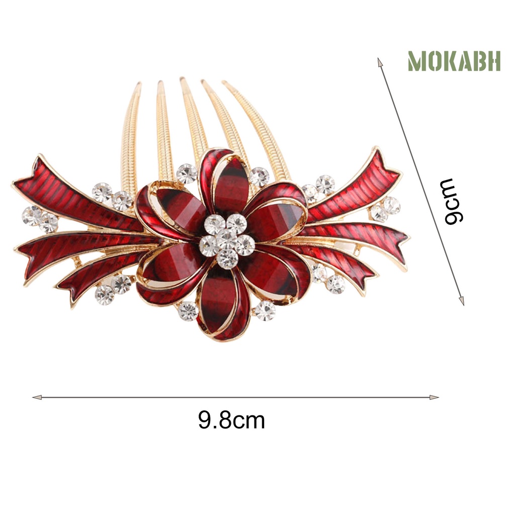 Lược Cài Tóc Hình Hoa Đính Đá Phong Cách Vintage Cho Nữ