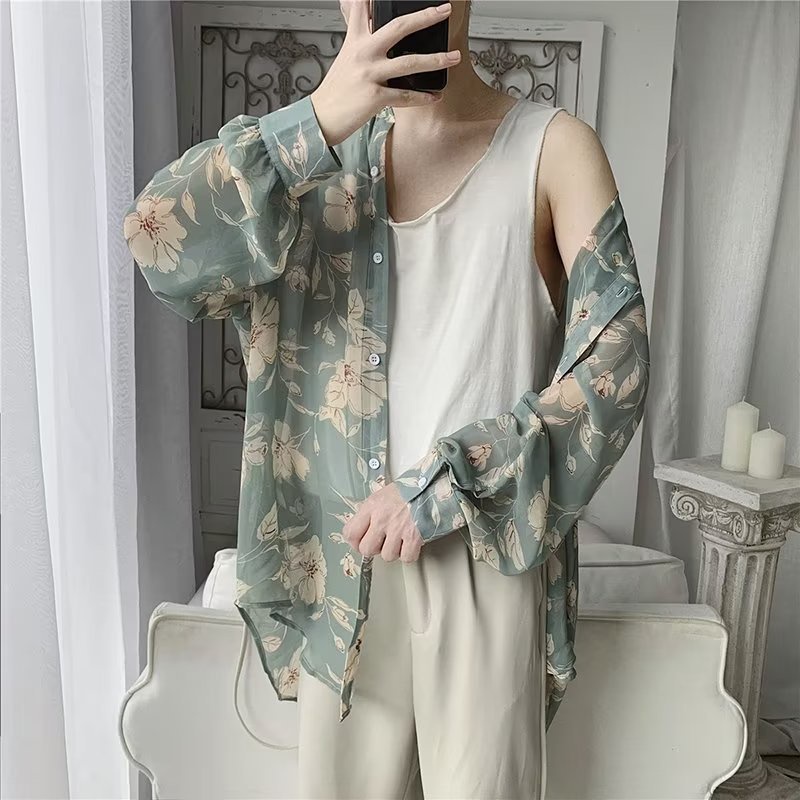 Áo Sơ Mi Nam Tay Dài Có In Chữ Thời Trang Phong Cách Hàn Quốc