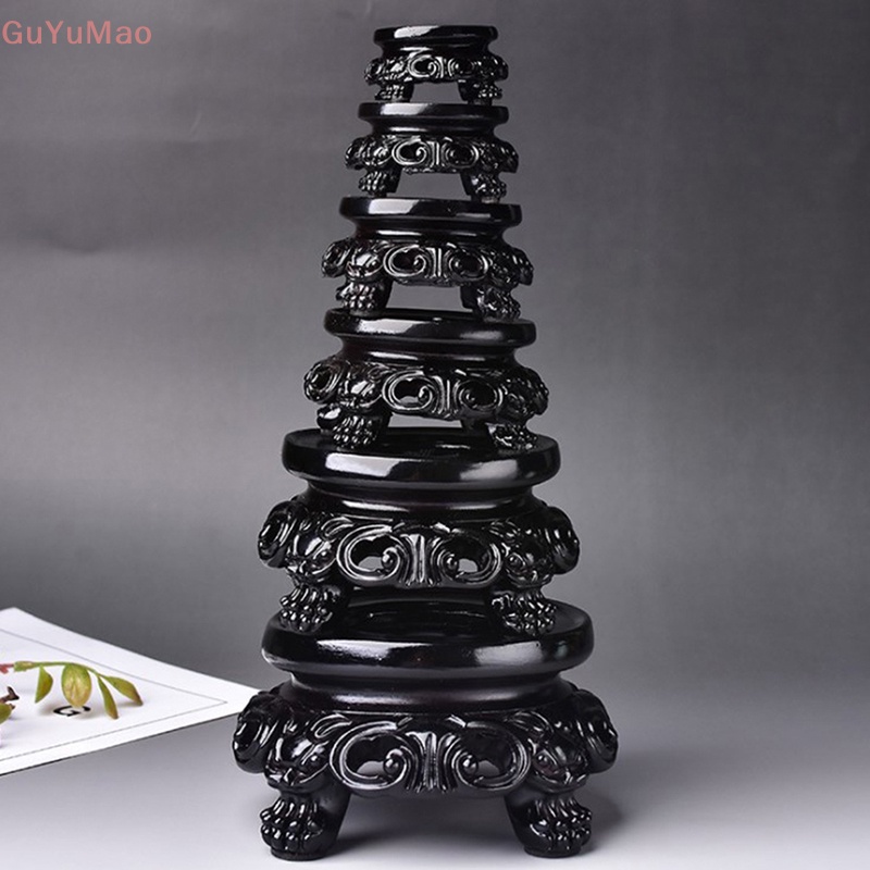 [cxGUYU] Đế Trưng Bày Hạt Pha Lê Tròn Màu Đen Phong Cách Cổ Điển Bằng Nhựa Resin PRTA