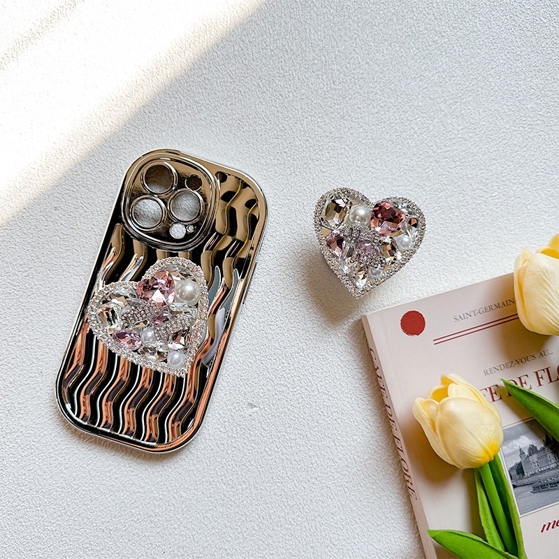 Giá Đỡ Điện Thoại Màu Bạc Hình Trái Tim 3d