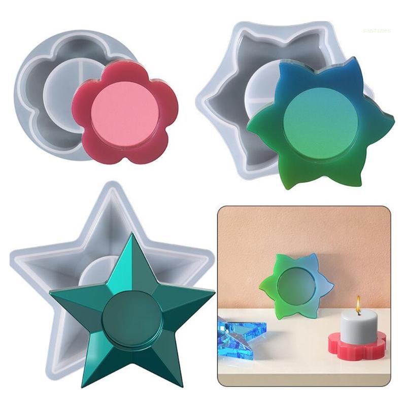 Khuôn Silicone Làm Hộp Đựng Đồ Trang Sức Hình Bông Hoa DIY