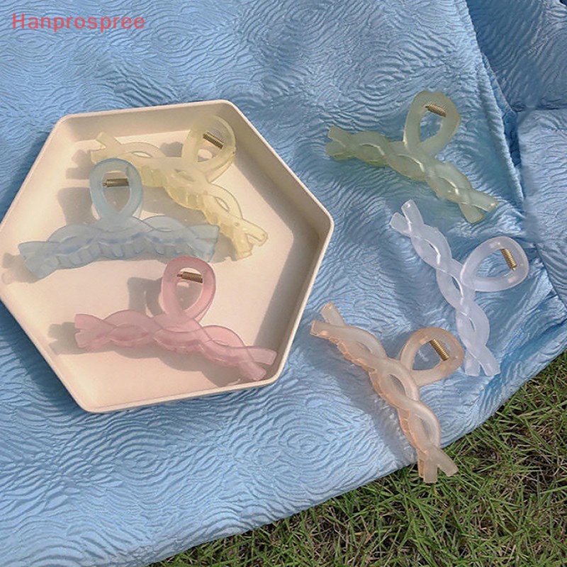 Kẹp Tóc Càng Cua Bằng Nhựa Trong Suốt Màu Trơn Cỡ Lớn Thời Trang Cho Nữ