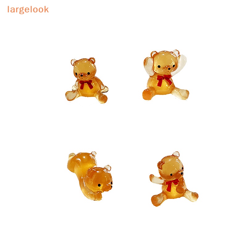 Bộ 2 Tượng Gấu Mini Bằng Nhựa Phát Quang Dùng Trang Trí DIY