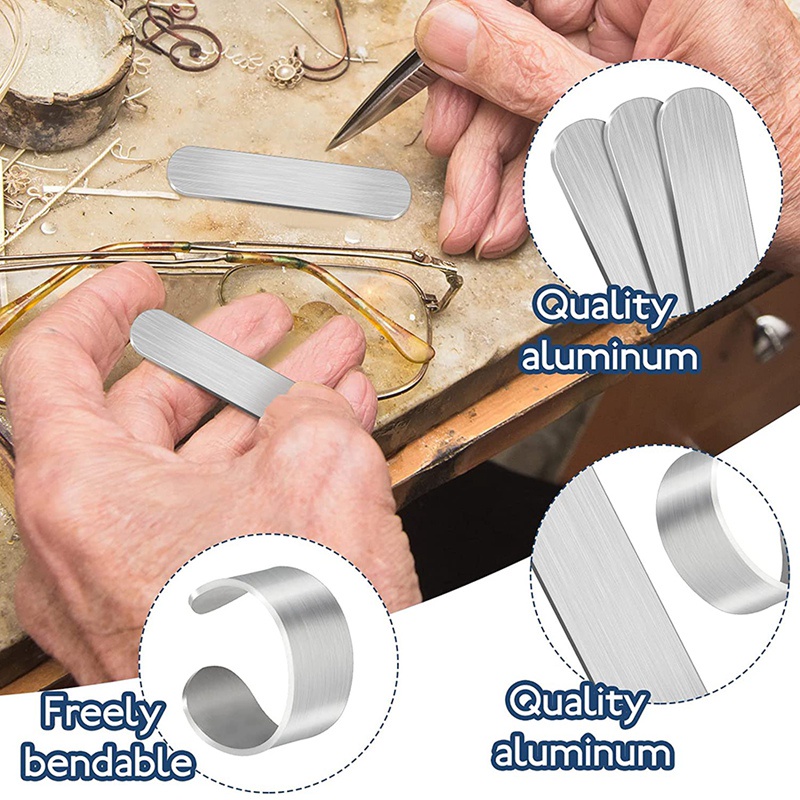 Set 12 Nhẫn Trơn Bằng Nhôm 0.47X2.24 Inch Làm Trang Sức DIY