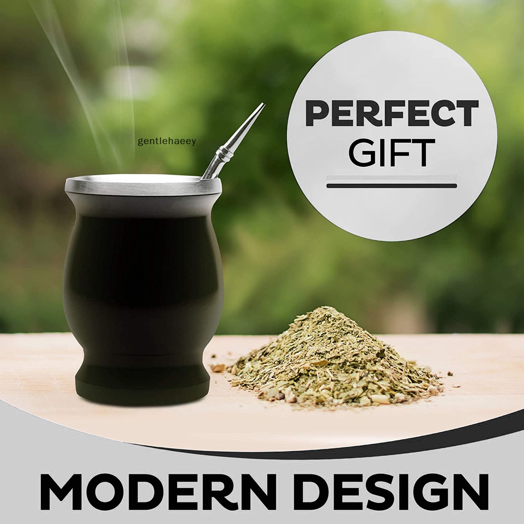 Bộ Cốc Uống Trà Tự Nhiên 8 Oz Yerba Mate Có Ống Hút Chất Lượng Cao|Dụng Cụ Làm Từ Thép Không Gỉ|Dụng Cụ Làm Sạch Dễ Dàng Tiện Dụng