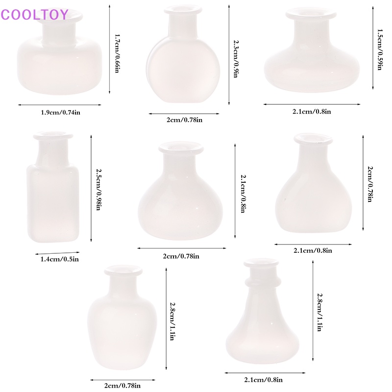 1 Bình Hoa Thủy Tinh Màu Trắng Tỷ Lệ 1: 12 Dùng Trang Trí Nhà Búp Bê