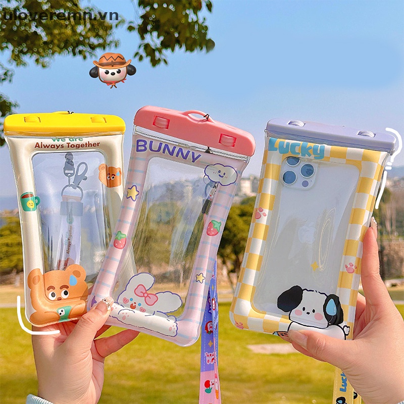 Túi Đựng Điện Thoại Trong Suốt Chống Nước Chống Bụi Họa Tiết Hoạt Hình Có Thể Chạm Màn Hình Cảm Ứng