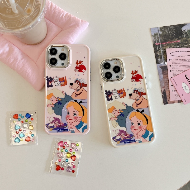 Ốp Điện Thoại Silicon Dẻo Mạ Điện Chống Sốc In Hình Công Chúa Hoạt Hình 3D Cho iPhone 14 13 12 11 Pro Max XS XR X
